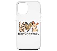 Custodia per iPhone 12/12 Pro Cute Womens Girls Kawaii Peace Love Lionhead Rabbit Lover
