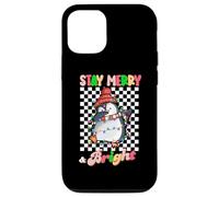 Custodia per iPhone 12/12 Pro Dabbing Penguin Stay Merry and Bright Christmas Groovy Xmas