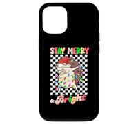 Custodia per iPhone 12/12 Pro Dabbing Porcupine Stay Merry and Bright Christmas Groovy