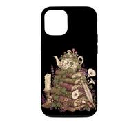 Custodia per iPhone 12/12 Pro Dark Academia Cottagecore Tea Books Botanical Mushroom