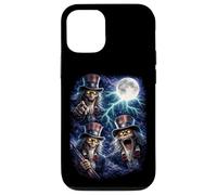 Custodia per iPhone 12/12 Pro Dark Zio Sam sotto la Luna Piena Vintage Fantasy Lightning