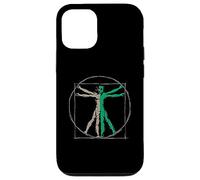 Custodia per iPhone 12/12 Pro DaVinci Vitruvian Uomo con UFO UAP Alien Science Design