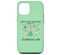 Custodia per iPhone 12/12 Pro Dead Inside St Patricks Day Dancing Skeletons Lucky Clover