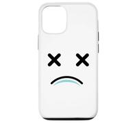 Custodia per iPhone 12/12 Pro Dead Tired Face - Funny Cartoon White/Blue