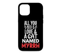 Custodia per iPhone 12/12 Pro Design con nome gatto e mirra, tutto ciò che serve è amore
