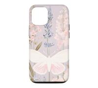 Custodia per iPhone 12/12 Pro Design pastello per giardini con falene e fiori selvatici