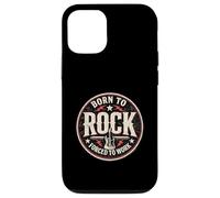 Custodia per iPhone 12/12 Pro Design vintage con chitarra Born To Rock Forced To Work