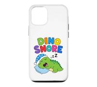 Custodia per iPhone 12/12 Pro Dino Snore - Divertente dinosauro che dorme T-rex Dino Lover per bambini