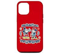 Custodia per iPhone 12/12 Pro Disney Mickey & Minnie Fiesta Papel Picado Style Mexican Art
