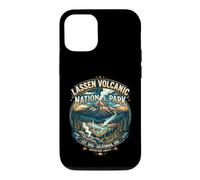 Custodia per iPhone 12/12 Pro Distintivo da viaggio retrò del Parco Nazionale Vulcanico della California di
