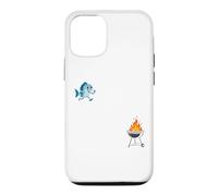 Custodia per iPhone 12/12 Pro Divertente barbecue con pesce volante
