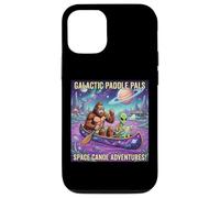 Custodia per iPhone 12/12 Pro Divertente Bigfoot Alien Canoa Viaggio Galaxy UFO Mappa kayak Arte