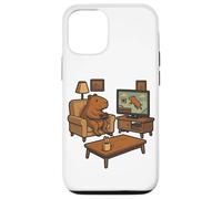 Custodia per iPhone 12/12 Pro Divertente Capybara Gamer Meme Accogliente Animale Gioco Scherzo Retro Gioco