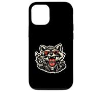 Custodia per iPhone 12/12 Pro Divertente e fresco Raccoon Rock On Hand Sign Rockstar Tour Graphic