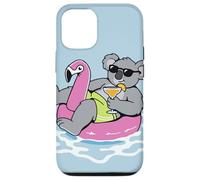 Custodia per iPhone 12/12 Pro Divertente Koala Pool Float Flamingo Summer Party