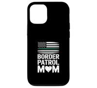 Custodia per iPhone 12/12 Pro Divertente mamma della pattuglia di frontiera che dice il cuore della bandiera americana
