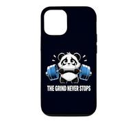Custodia per iPhone 12/12 Pro Divertente Panda Triste Sollevamento Palestra Umorismo The Grind Never Stops