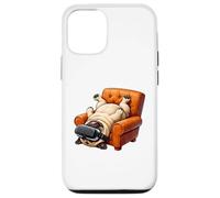 Custodia per iPhone 12/12 Pro Divertente Pug VR Gaming Dog Art