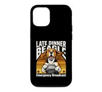 Custodia per iPhone 12/12 Pro Divertente trasmissione di emergenza Beagle a cena tardiva