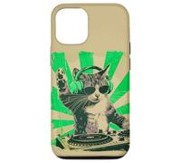 Custodia per iPhone 12/12 Pro DJ Cat Disco Funny Sound Tech Headphone Techno Music