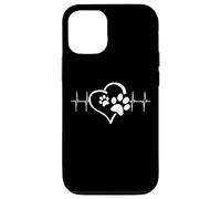 Custodia per iPhone 12/12 Pro Dog Mom Cute Dog Paw Print Heart Black