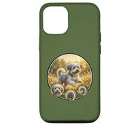 Custodia per iPhone 12/12 Pro dolce cane bolonka divertente in natura ai margini della foresta