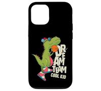 Custodia per iPhone 12/12 Pro Dream Team Cool Kid Funny T-Rex Bsketball Graphic Designs