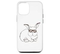 Custodia per iPhone 12/12 Pro Easter Bunny Hip Hop Sunglasses Funny and Cute Rabbit