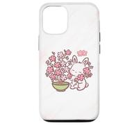 Custodia per iPhone 12/12 Pro Easter Bunny Pink Sakura Flower Cute Japanese Cherry Blossom