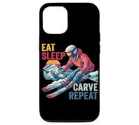 Custodia per iPhone 12/12 Pro Eat Sleep Carve Repeat - Ski driver Sunset Ski Design