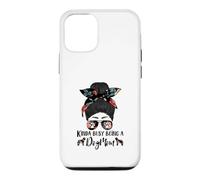 Custodia per iPhone 12/12 Pro English Mastiff Kinda Busy Being A Dog Mom Funny Messy Bun