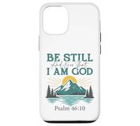 Custodia per iPhone 12/12 Pro Essere fermo e sapere - Salmo 46:10 Retro Mountain Christian