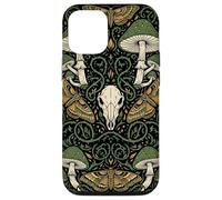 Custodia per iPhone 12/12 Pro Estetica Goblincore | Falena e teschio di funghi - Cottagecore