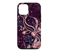 Custodia per iPhone 12/12 Pro Estetica romantica dell'arco della costellazione delle perle come le perle