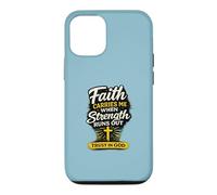 Custodia per iPhone 12/12 Pro Faith Carries Me When Strength Runs Out Design Christian