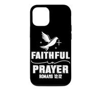 Custodia per iPhone 12/12 Pro Fedele nella Preghiera Romani 12:12 Design Vintage