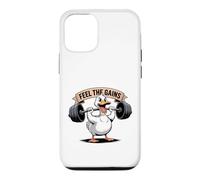 Custodia per iPhone 12/12 Pro Feel The Gains Duck - Allenamento per sollevamento pesi