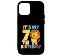 Custodia per iPhone 12/12 Pro Festa a tema It's My 7th Birthday Lion Safari Jungle Age 7