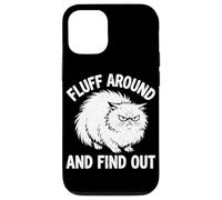 Custodia per iPhone 12/12 Pro Fluff Around And Discover Out Funny Angry Cat Humor Cat Amante