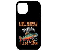 Custodia per iPhone 12/12 Pro Fly Fishing Brook Trout Hiker Blue Line Native