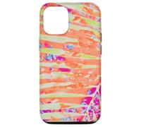 Custodia per iPhone 12/12 Pro Foglie di palma Hot Pink Orange Summer Vibes