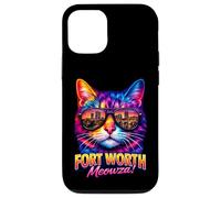 Custodia per iPhone 12/12 Pro Fort Worth Cat | Trendy Cool Hip Fun Gattino Occhiali da sole Amante