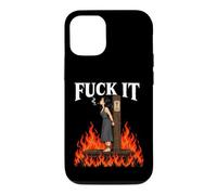 Custodia per iPhone 12/12 Pro Fuck It - Witch is Burning in Flame Smoking Adult Humor Meme