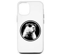 Custodia per iPhone 12/12 Pro Funny Black Logo Sunglasses Lover Chill Capybara Vibes