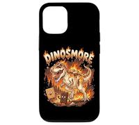 Custodia per iPhone 12/12 Pro Funny Camping Smores T-Rex Dinosaur Campfire S'mores Joke