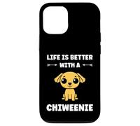 Custodia per iPhone 12/12 Pro Funny cute Dog life is better with a Chiweenie
