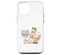 Custodia per iPhone 12/12 Pro Funny Mom Just a Mom Trying to Keep Her Ducks Humor