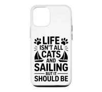 Custodia per iPhone 12/12 Pro Gatti E Vela Barca A Vela Divertente Vela