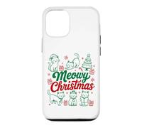 Custodia per iPhone 12/12 Pro Gatti Meowy Natale Carino Gatti Natale
