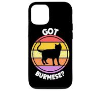 Custodia per iPhone 12/12 Pro Gatto birmano retrò tramonto vintage anni '80 design estetico